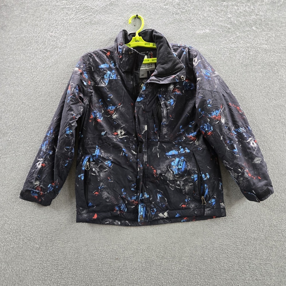 Columbia Boys Jacket 10/12 YOUTH Black Nylon Polyester Graphic Omni-Heat READ